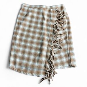 Tan and cream gingham skirt